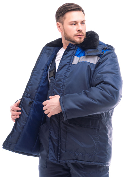 Костюм СТАНДАРТ ОКСФОРД зимний с СОП с ПК (т.синий/васильковый)