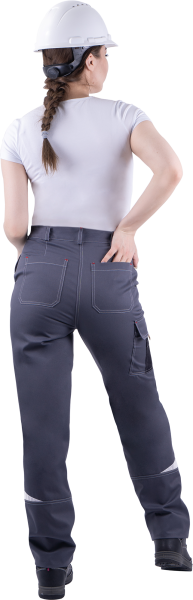 Брюки ТУРБО SAFETY женские (серый/чёрный/красный)