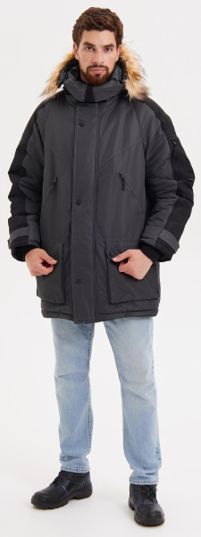 Куртка ПРЕМЬЕР зимняя (серый/черный)