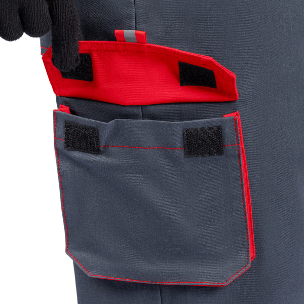 Брюки РЕЙН (т.серый/черный/красный)