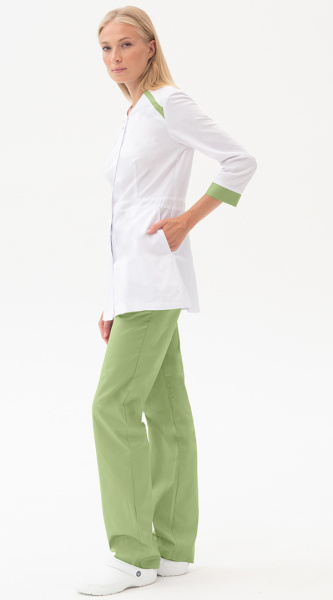 Костюм МИРАЖ женский с БР (белый/св.зеленый)