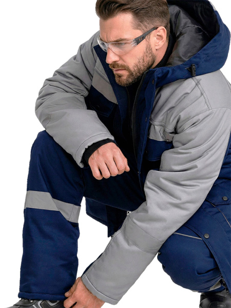 Костюм RONTA KS580 зимний с ПК (т.синий/св.серый)