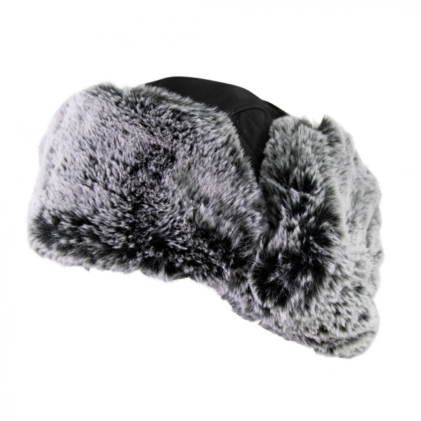 Шапка-ушанка BRODEKS EXTREME KM 109 (черный/серый мех)