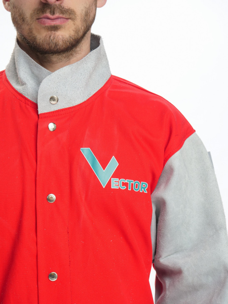 Комбинезон пескоструйщика VECTOR (серый/красный)