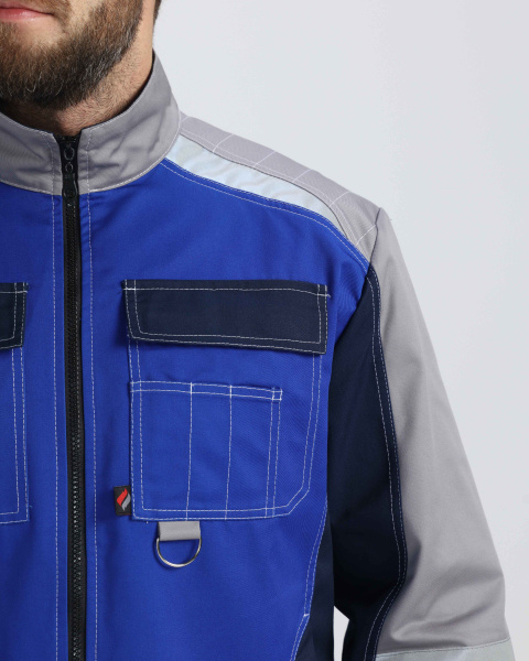 Костюм ВЕКТРОН-1 с БР (васильковый/т.синий/серый)