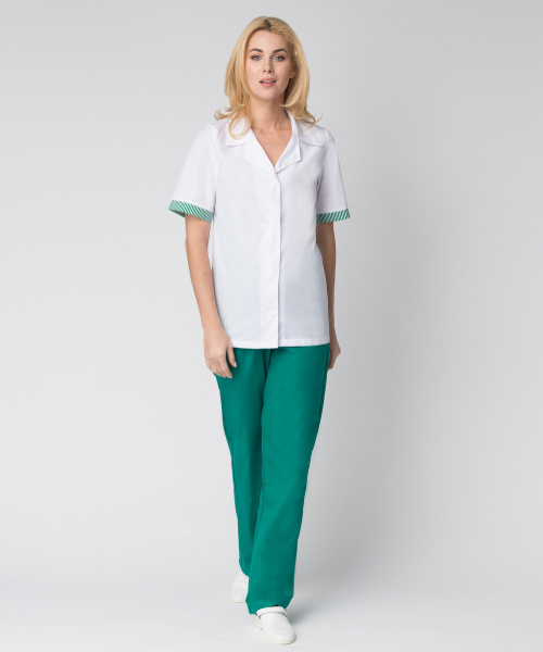 Костюм НАДЕЖДА женский с БР (зеленый/белый)