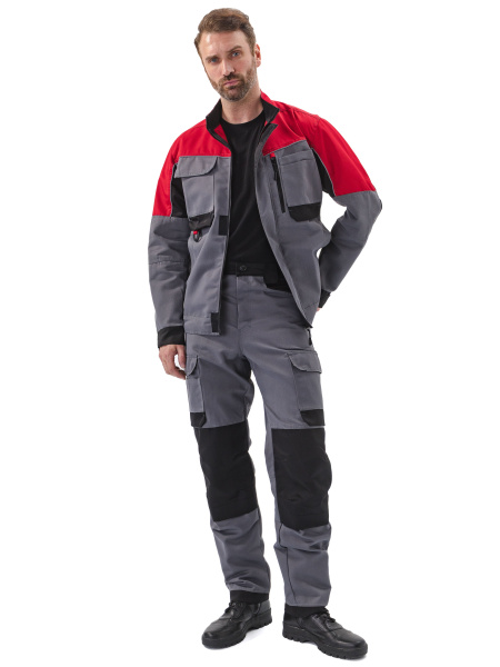 Костюм ГОРОД с БР (т.серый/черный/красный)