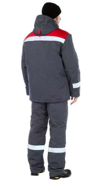 Костюм ТИМБЕР РФ зимний с ПК (т.серый/красный)