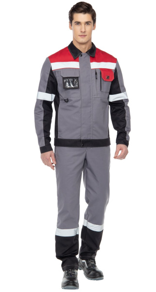 Куртка ВИВАТ (серый/красный/черный)