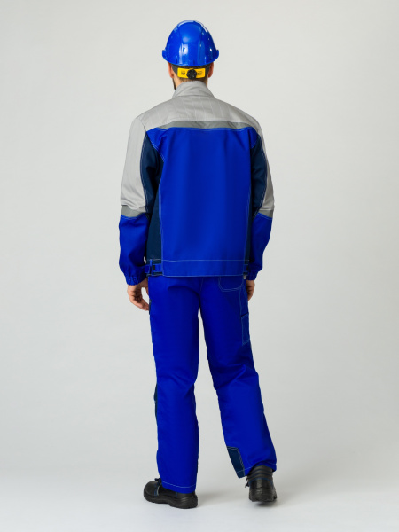 Костюм ВЕКТРОН-2 с ПК (васильковый/т.синий/св.серый)