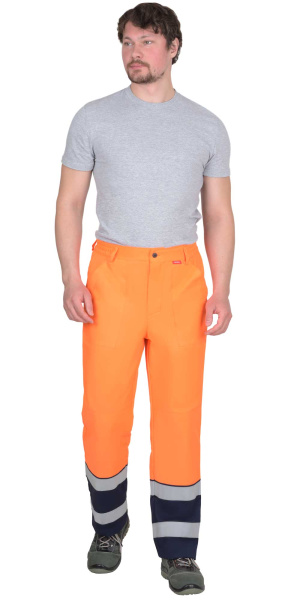 Брюки СИРИУС-ТЕРМИНАЛ-3-РОСС (оранжевый/т.синий)