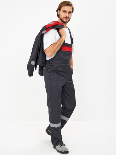 Костюм ЛИГОР-2 ПРЕМИУМ СОП К. с ПК (т.серый/красный)