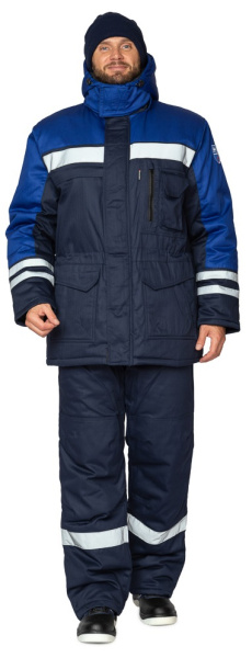 Костюм АНТИСТАТ антистатический зимний с БР (т.синий/васильковый)