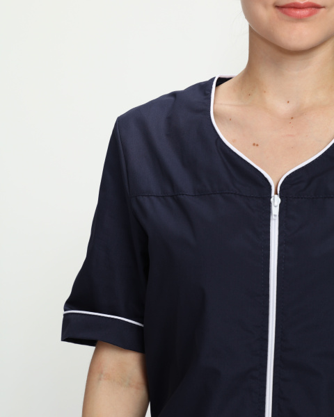 Халат СТЕЛЛА женский (т.синий/белый)