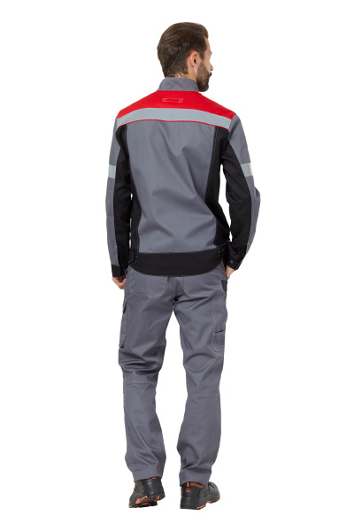 Костюм ПАМИР 2 с ПК (серый/черный/красный)