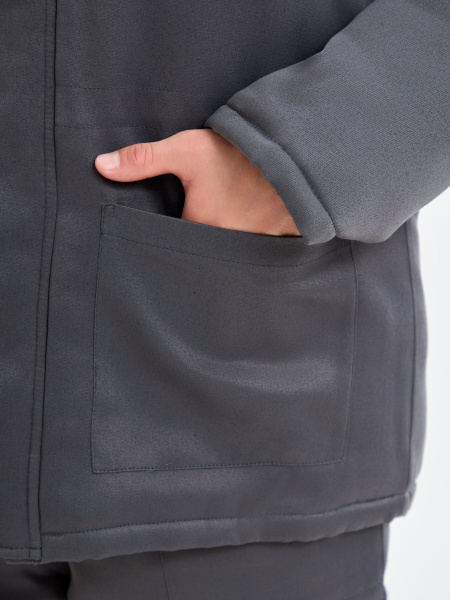 Костюм ТРУЖЕНИК-УЛЬТРА-1 СОП зимний с БР (т.серый/красный)