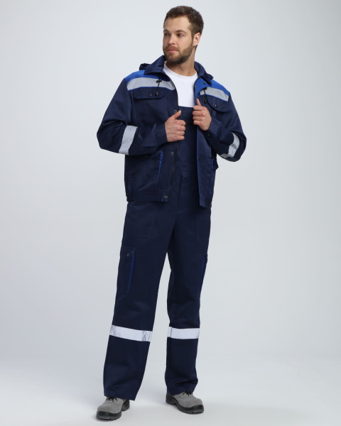 Костюм НЕЙЧ-2 СОП с капюшоном с ПК (т.синий/васильковый)