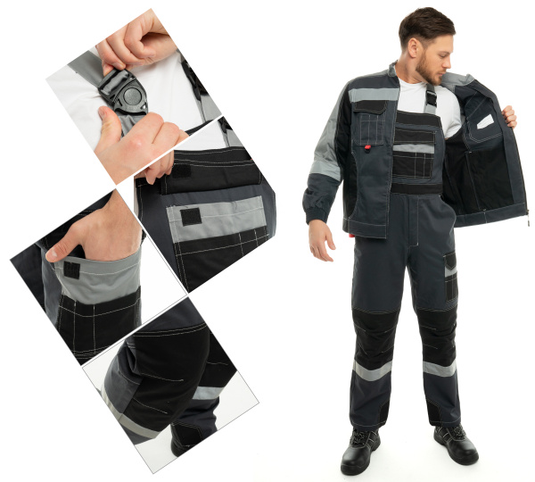 Костюм ФОРМУЛА КОТТОН ФП2 с ПК (т.серый/св.серый/черный)