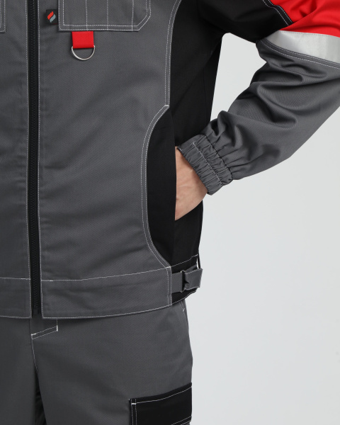 Костюм ВЕКТРОН-2 МВО с ПК (серый/черный/красный)