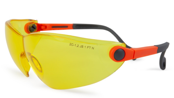 JSG1511-Y Защитные регулируемые очки из ударопрочного поликарбоната (янтарный)
