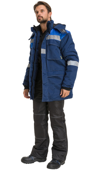 Куртка RONTA KR241 зимняя (т.синий/васильковый)