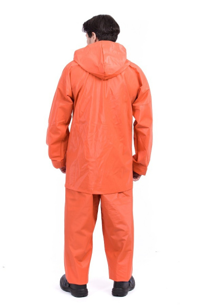 Костюм рыбака ВОЛГА-500 морозостойкий ПВХ нового поколения с ПК (оранжевый)