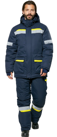 Костюм ВАЛДАЙ-НОРД зимний с ПК (т.синий/желтый)