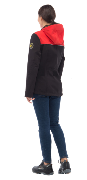 Куртка ТАЙМ женская софтшелл (черный/красный)