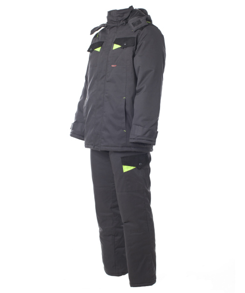 Костюм КОРВЕТ зимний с БР (т.серый/черный/лимон)