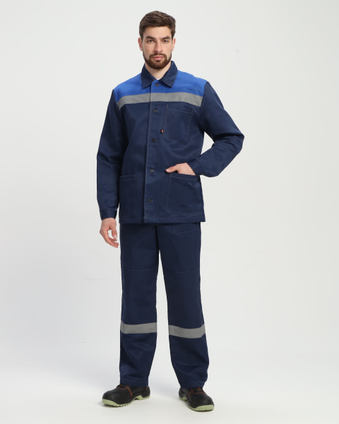 Костюм СТАНДАРТ СОП усиленный с БР (т.синий/васильковый)