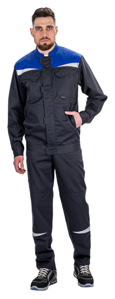 Костюм КМ-10 ЛЮКС АНТИСТАТ с ПК (т.синий/васильковый)
