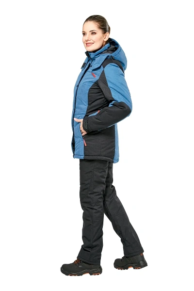 Куртка ЕНИСЕЙ женская зимняя с фольгированной подкладкой (адриатика/черный)