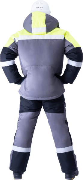 Костюм ЛОГЕР ПРОТЕКТ зимний с ПК (серый/черный/лимонный)