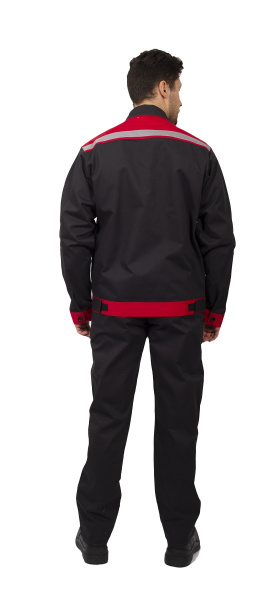 Костюм ПРЕСТИЖ с ПК (т.серый/красный)