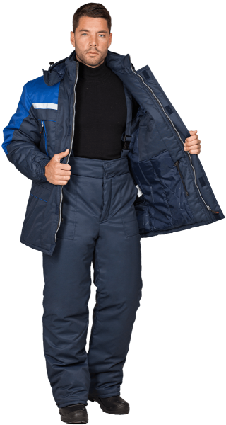 Костюм СПЕЦ зимний с БР (т.синий/василёк)