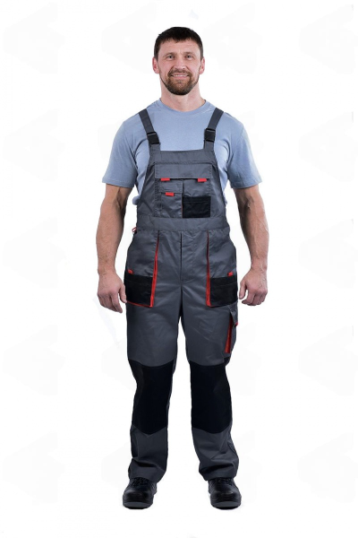 Полукомбинезон ХАМЕРТОН (серый/черный/красный)