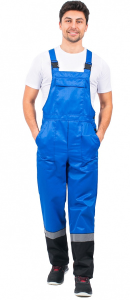 Костюм Профи, п/к, черный/васильковый