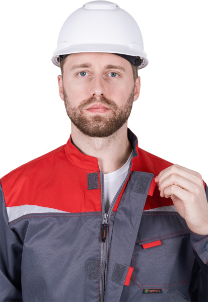 Костюм КМ-10 ЛЮКС летний с ПК (серый/красный)