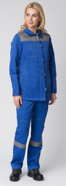 Костюм ВЕСНИС-1 СОП К. женский с БР (васильковый/серый)