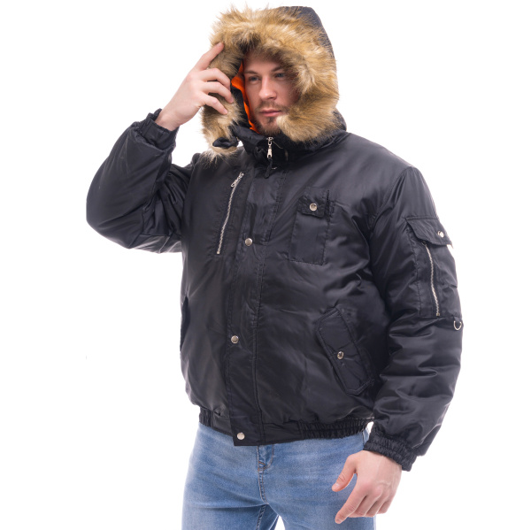 Куртка АЛЯСКА зимняя короткая (черный)