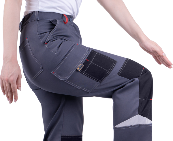 Брюки ТУРБО SAFETY женские (серый/чёрный/красный)