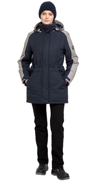 Куртка АЛЬФА женская зимняя (синий/серый)