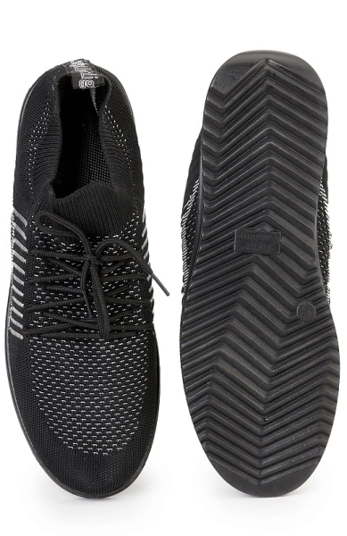 Кроссовки ПУ текстильные (черный)