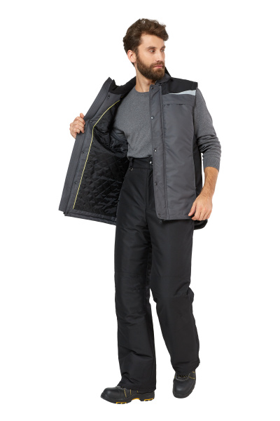 Жилет ДЭЛФ зимний (серый/черный)