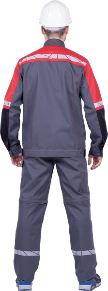 Куртка ХАЙ-ТЕК SAFETY (серый/чёрный/красный)