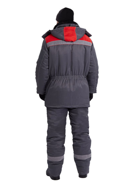 Костюм ВЬЮГА зимний с ПК (т.серый/красный)