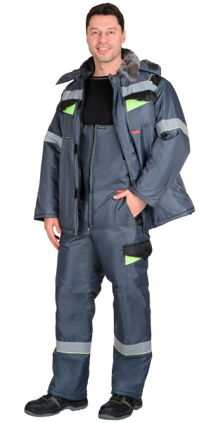 Костюм ХОВАРД зимний с ПК (серый/черный/лимонный)