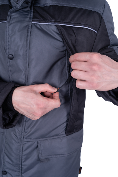 Куртка СКАНДИНАВИЯ ЛЮКС зимняя (серый/чёрный)