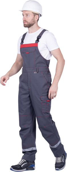 Полукомбинезон ХАЙ-ТЕК SAFETY (серый/красный)