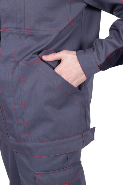 Куртка ХАЙ-ТЕК SAFETY (серый/чёрный/красный)